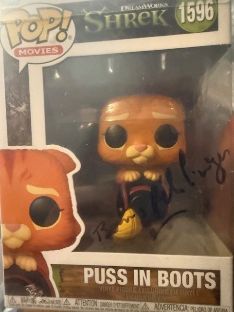 đ±âïžđą Funko Pop! N°1596 â Puss in Boots (Le Chat PottĂ©) â DĂ©dicacĂ©e par Boris Rehlinger, voix française officielle â Shrek đąâïžđ±