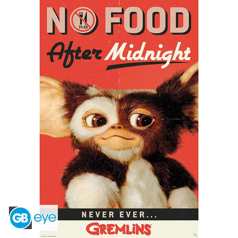 🍿🐾 Gremlins – No food after midnight – poster 91 x 61 cm 🐾🍿