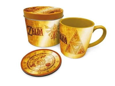 💛🗡️ THE LEGEND OF ZELDA – Golden Triforce – Coffret mug & sous-verre – 370 ml 🗡️💛