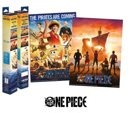 🏴☠️🎬 One Piece Netflix – L’équipage du Chapeau de Paille – Set de 2 posters 52 x 38 cm 🌊🏴☠️