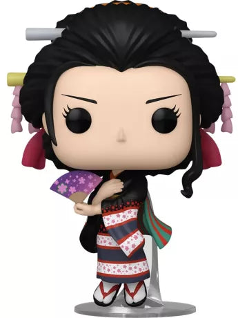 Funko Pop! One Piece 1475 Orobi â Figurine reprĂ©sentant Nico Robin en tenue traditionnelle de Wano, tenant un Ă©ventail et vĂȘtue dâun kimono dĂ©taillĂ©, Ă©dition spĂ©ciale pour les collectionneurs.