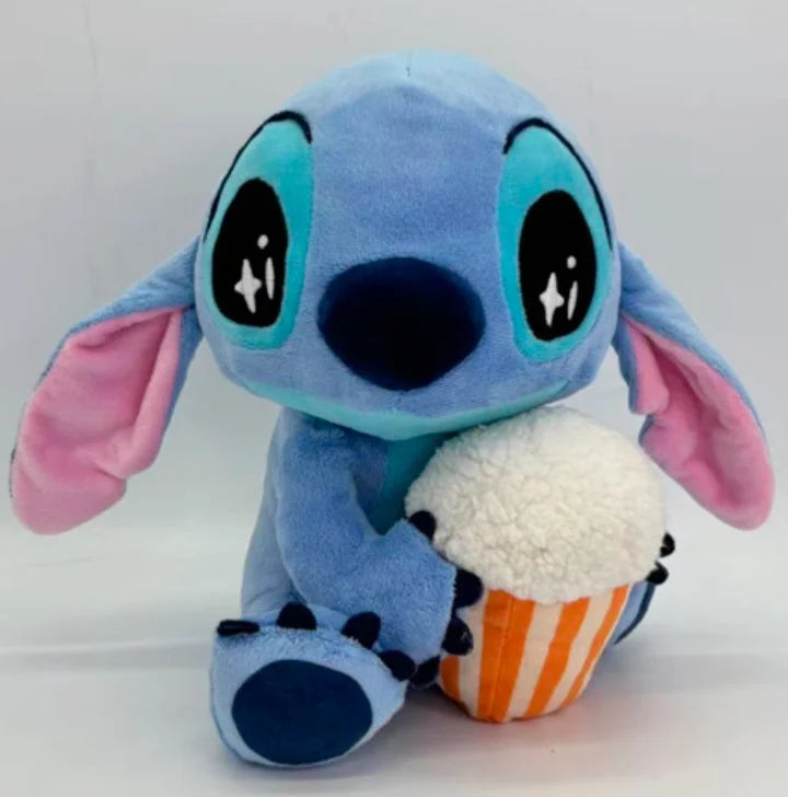 🍿💙 Peluche Stitch avec Popcorn – 25 cm 💙🍿