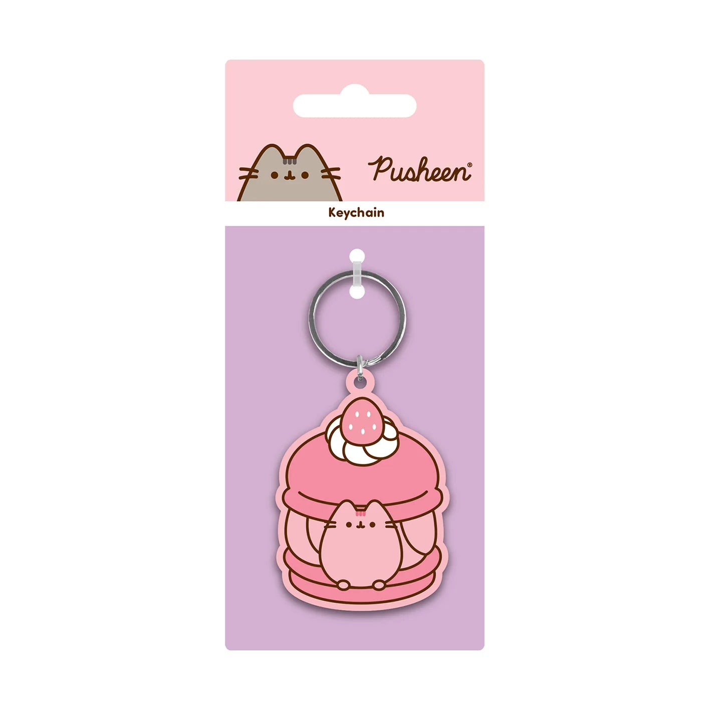 🔑🍓 Porte-clés Pusheen Macaron – PVC – Kawaii 🍓🔑