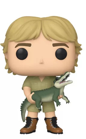 Funko Pop! Steve Irwin (N°921) avec crocodile, tenue de ranger iconique Australia Zoo.