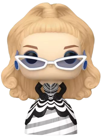Funko Pop! Barbie â 65Ăšme Anniversaire (N°141). Barbie en robe rayĂ©e noire et blanche avec lunettes rĂ©tro. Une figurine collector pleine dâĂ©lĂ©gance pour les fans de Barbie.