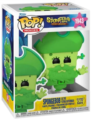 Funko Pop! Movies Bob lâĂ©ponge â SpongeBob Flying Dutchman Glow in the Dark (N°1943). Figurine verte phosphorescente inspirĂ©e du film Search for SquarePants.