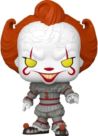 Funko Pop! Ăa â Pennywise (N°1746, Welcome to Derry). Figurine du clown malĂ©fique avec costume victorien et yeux jaunes terrifiants. Une piĂšce incontournable pour les fans dâhorreur et de Stephen King.