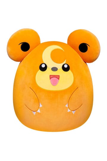 Peluche Pokémon Squishmallows – Teddiursa (35 cm). Peluche officielle moelleuse et douce représentant Teddiursa avec son croissant de lune.