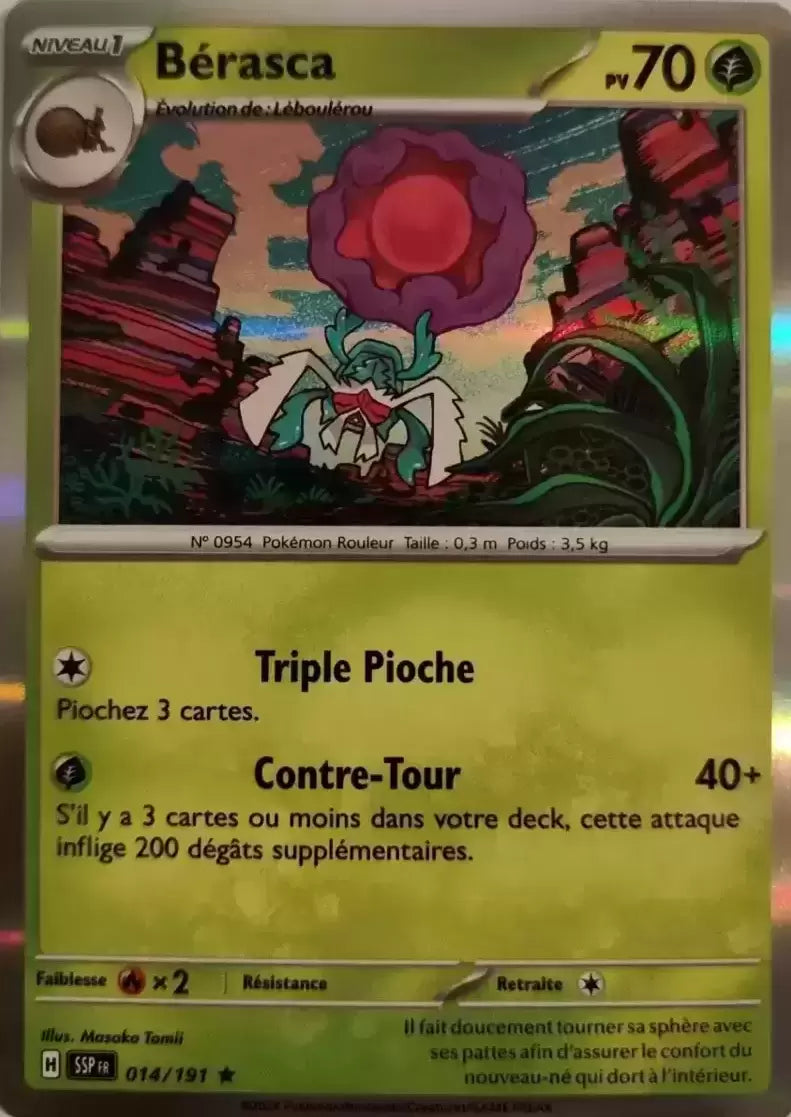 Bérasca - Carte Pokémon Holographique (SSP - Étincelles Déferlantes) 014/191 🌿✨
