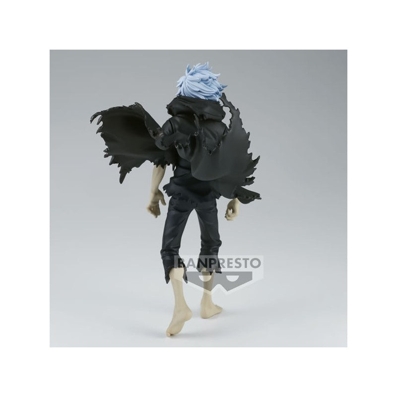 Figurine My Hero Academia – Tomura Shigaraki – DXF – 18 cm – Banpresto. Shigaraki dans une posture menaçante avec son manteau déchiré. Un incontournable pour les fans de MHA et les collectionneurs de figurines anime
