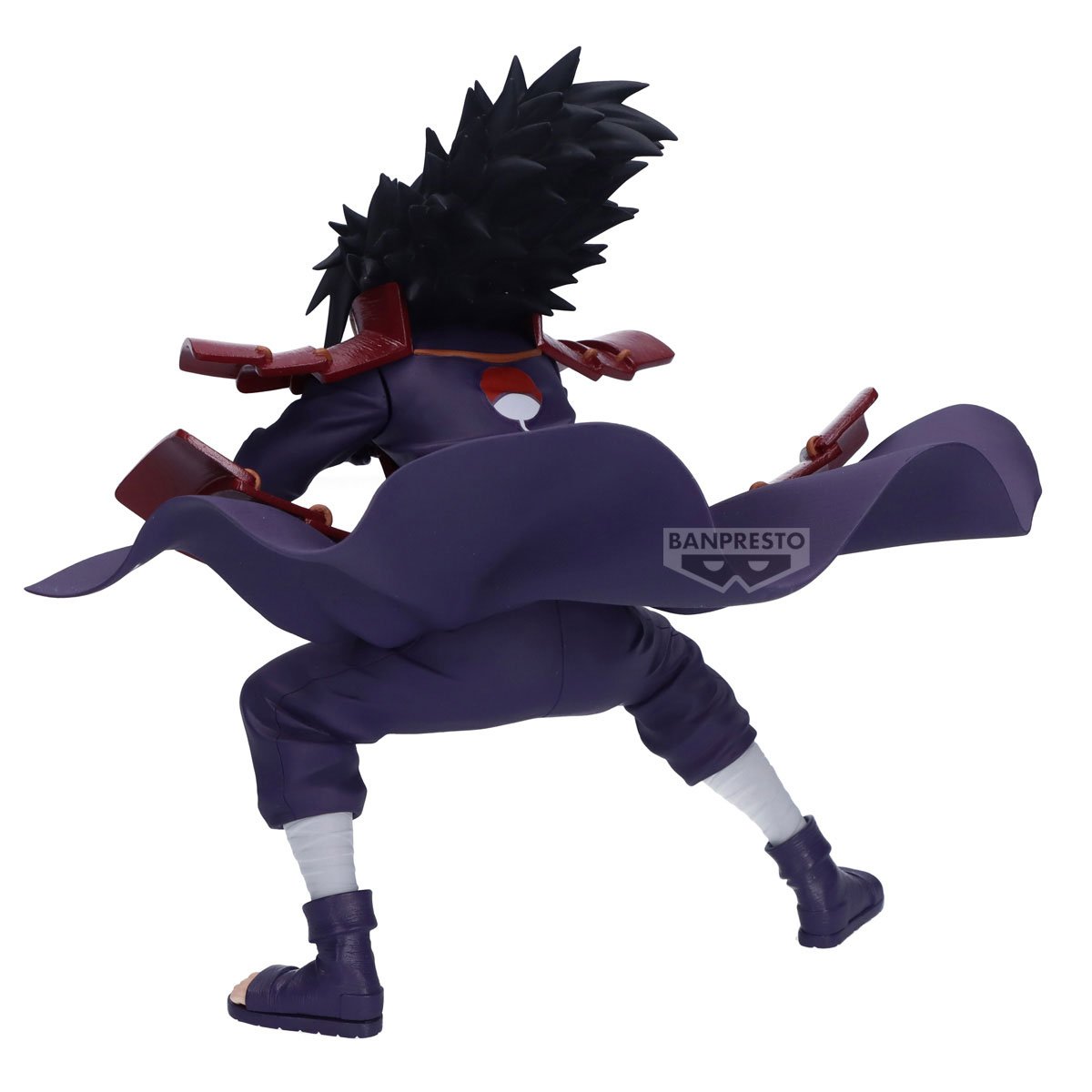 Figurine Naruto Shippuden – Uchiha Madara – Vibration Stars – 13 cm – Banpresto. Madara en posture de combat, manteau flottant et armure rouge. Une pièce puissante pour les fans de Naruto.