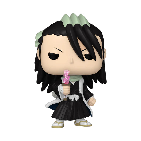 "Funko Pop! Byakuya Kuchiki (1698) – Figurine de collection officielle Bleach, représentant le capitaine du Gotei 13 avec son sabre Senbonzakura en pleine activation."