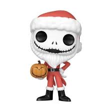 "Funko Pop! Disney â Santa Jack (1530). Figurine reprĂ©sentant Jack Skellington en tenue de PĂšre NoĂ«l avec une citrouille-lanterne Ă la main. Un must-have pour les fans de LâĂtrange NoĂ«l de Monsieur Jack et les collectionneurs de Funko Pop! Disney !"