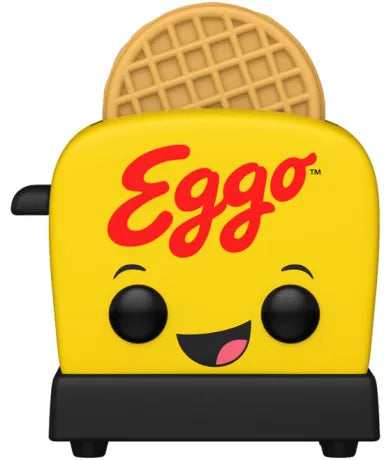 Funko Pop! Kelloggâs â Eggo with Toaster (Gaufre Eggo avec Grille-Pain) (N°254). Figurine reprĂ©sentant un grille-pain jaune souriant avec une gaufre Eggo dorĂ©e. Une Pop! dĂ©licieusement rĂ©tro et gourmande pour les fans de Kelloggâs et des icĂŽnes publicitaires.