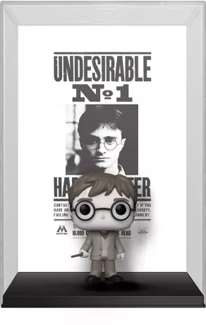 Funko Pop! Harry Potter – Art Cover – Undesirable No. 1 – N°175 – Funko Shop Exclusive. Figurine noir et blanc de Harry Potter devant son avis de recherche. Une édition collector incontournable pour les fans de la saga.