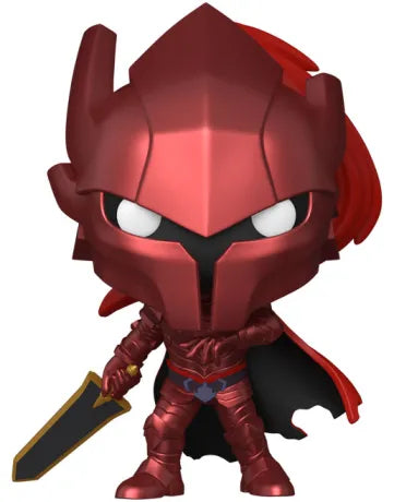 Funko Pop! Solo Leveling – Igris (N°1985) Chase. Armure rouge intégrale avec cape assortie, épée noire et or, yeux blancs brillants. Édition rare et impressionnante pour les fans de Solo Leveling.
