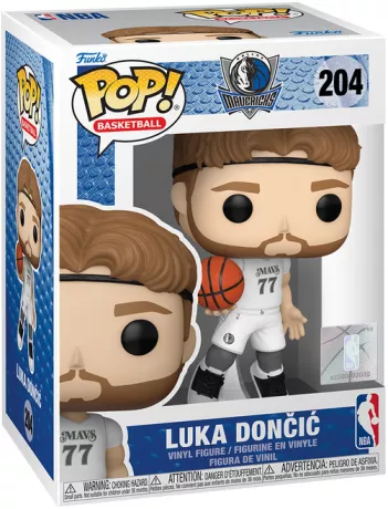 Funko Pop! NBA â Luka DonÄiÄ (N°204). Figurine du joueur slovĂšne en pleine action avec le maillot des Mavericks. Un must pour les fans de basket et de NBA.