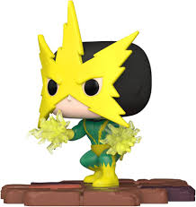 Funko Pop! Marvel Electro #1017 de la collection Sinister Six - Exclusivité Amazon. Figurine représentant Electro avec son masque jaune iconique et des effets électriques sur un socle détaillé.