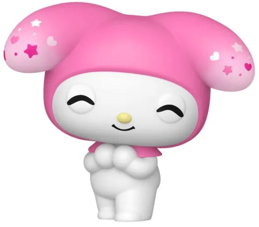Funko Pop! Sanrio – My Melody (N°120, Kuromi 20th Anniversary). Figurine kawaii de My Melody avec son capuchon rose décoré d’étoiles et cœurs. Une pièce adorable pour tous les fans de Sanrio.