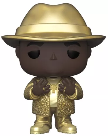 Funko Pop! Rocks â Notorious B.I.G. (152) â Fedora & tenue dorĂ©e â NYCC 2022. Une Ă©dition exclusive en hommage Ă la lĂ©gende du rap, parfaite pour les fans de hip-hop.