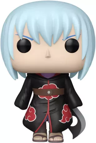 Funko Pop! Naruto Shippuden â Suigetsu Hozuki (1848). Suigetsu en tenue Akatsuki noire et rouge avec cheveux bleu clair. Version exclusive Funko pour les fans de Naruto.