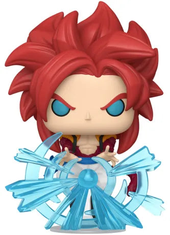 Funko Pop! Dragon Ball GT â Super Saiyan 4 Gogeta (N°2074) Chase Edition. Figurine exclusive reprĂ©sentant Gogeta en pleine attaque, avec effet dâĂ©nergie bleu translucide. Une piĂšce rare et incontournable pour les fans de Dragon Ball.