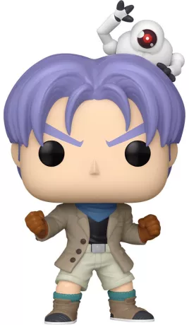 Funko Pop! Dragon Ball GT â Trunks & Gill (N°1630). Trunks avec sa tenue d'explorateur et Gill posĂ© sur sa tĂȘte. Une figurine fidĂšle Ă lâarc GT, parfaite pour les fans de Dragon Ball.
