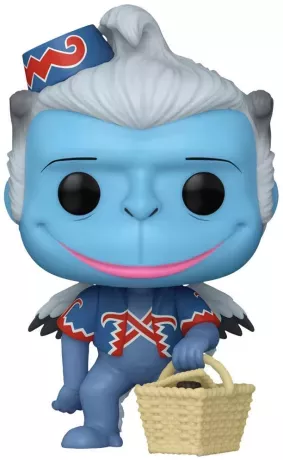 "Funko Pop! The Wizard of Oz â Winged Monkey (1520). Singe AilĂ© bleu avec costume rouge et blanc, panier et ailes, Ă©dition 85e anniversaire. Une figurine emblĂ©matique pour les fans du Magicien dâOz."