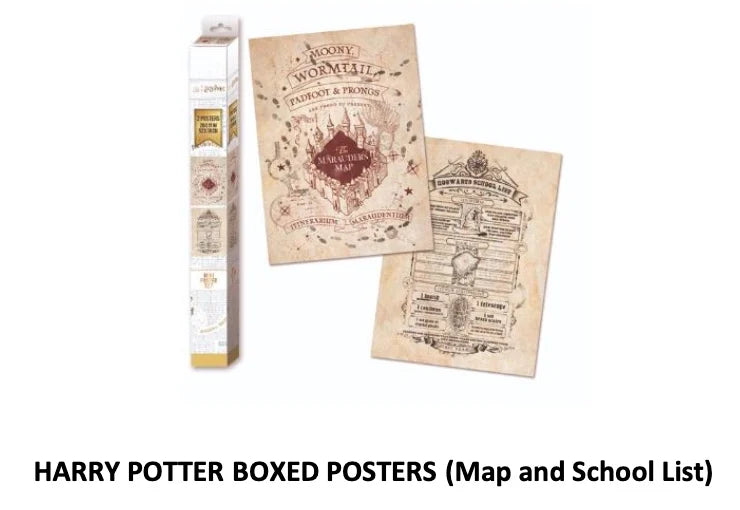 🪄🗺️ Harry Potter – Map & School List – Set de 2 posters 52 x 38 cm 🗺️🪄