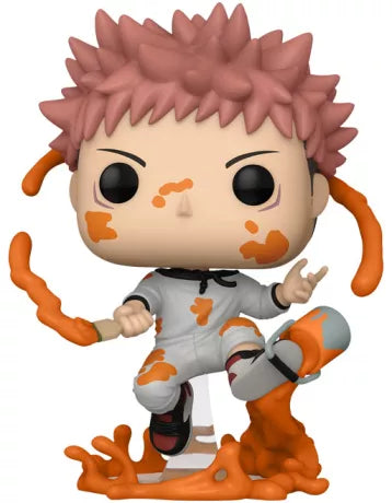"Funko Pop! Jujutsu Kaisen â Yuji Itadori (1645). Le protagoniste en pleine action avec des effets orange dynamiques, capturant toute l'Ă©nergie et la dĂ©termination du hĂ©ros de l'univers Jujutsu Kaisen. Une piĂšce exclusive pour les fans d'anime et de manga !"