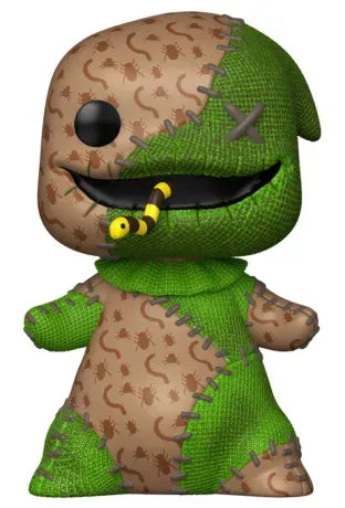 Funko Pop! The Nightmare Before Christmas â Oogie Boogie Patchwork (N°1634). Oogie Boogie en version patchwork vert et beige avec ver sortant de la bouche. Figurine texturĂ©e fidĂšle au film.