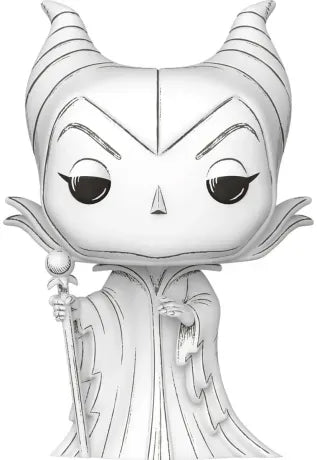 Funko Pop! Disney – Maleficent (Maléfique) – N°1648. Version Sketched monochrome, avec sceptre et cornes iconiques. Figurine artistique inspirée de Sleeping Beauty.
