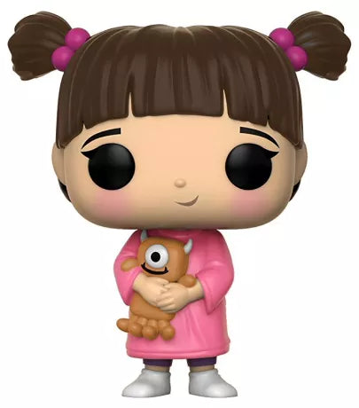 Funko Pop! Monstres & Cie – Boo (N°386) avec sa tenue rose et sa peluche-monstre.