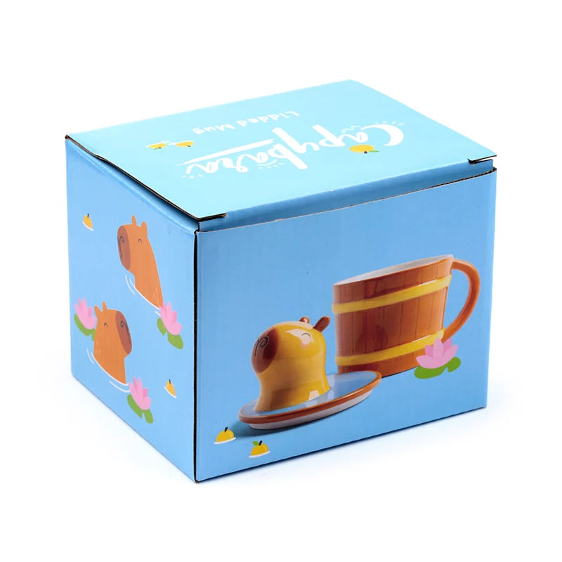 💛🦫 Capybara – Duke – mug + couvercle 3D – 350 ml 🦫💛