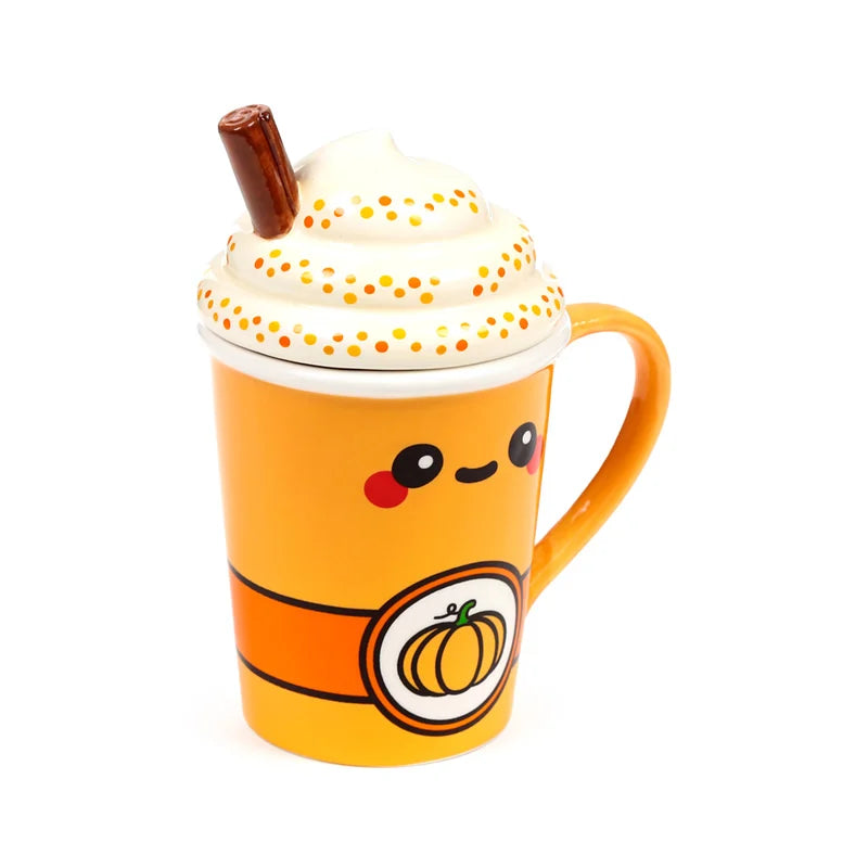 đâ kawaii â latte citrouille Ă©picĂ© â mug + couvercle 3D â 325 ml âđ