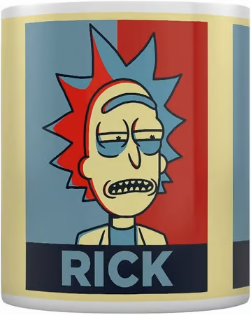 Mug Rick et Morty – Campagne de Rick – 315 ml. Mug en céramique illustré façon affiche électorale de Rick Sanchez. Parfait pour les fans de l’univers déjanté de la série animée."