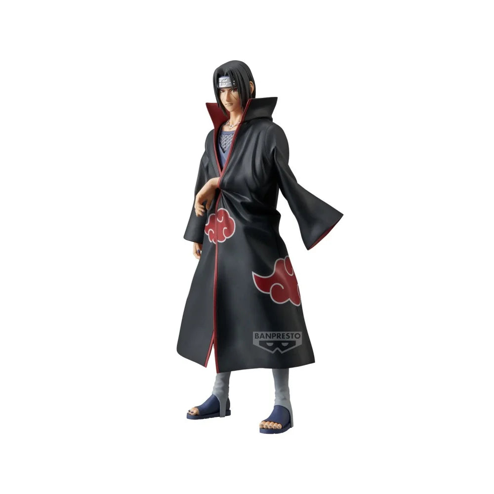 Figurine Naruto Shippuden â Uchiha Itachi â Grandista â 28 cm â Banpresto. Itachi en posture calme, vĂȘtu de la cape Akatsuki. Une figurine dĂ©taillĂ©e parfaite pour les fans de Naruto.