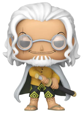 Funko Pop! One Piece – Silvers Rayleigh (N°2150), tenue emblématique avec sabre et lunettes.
