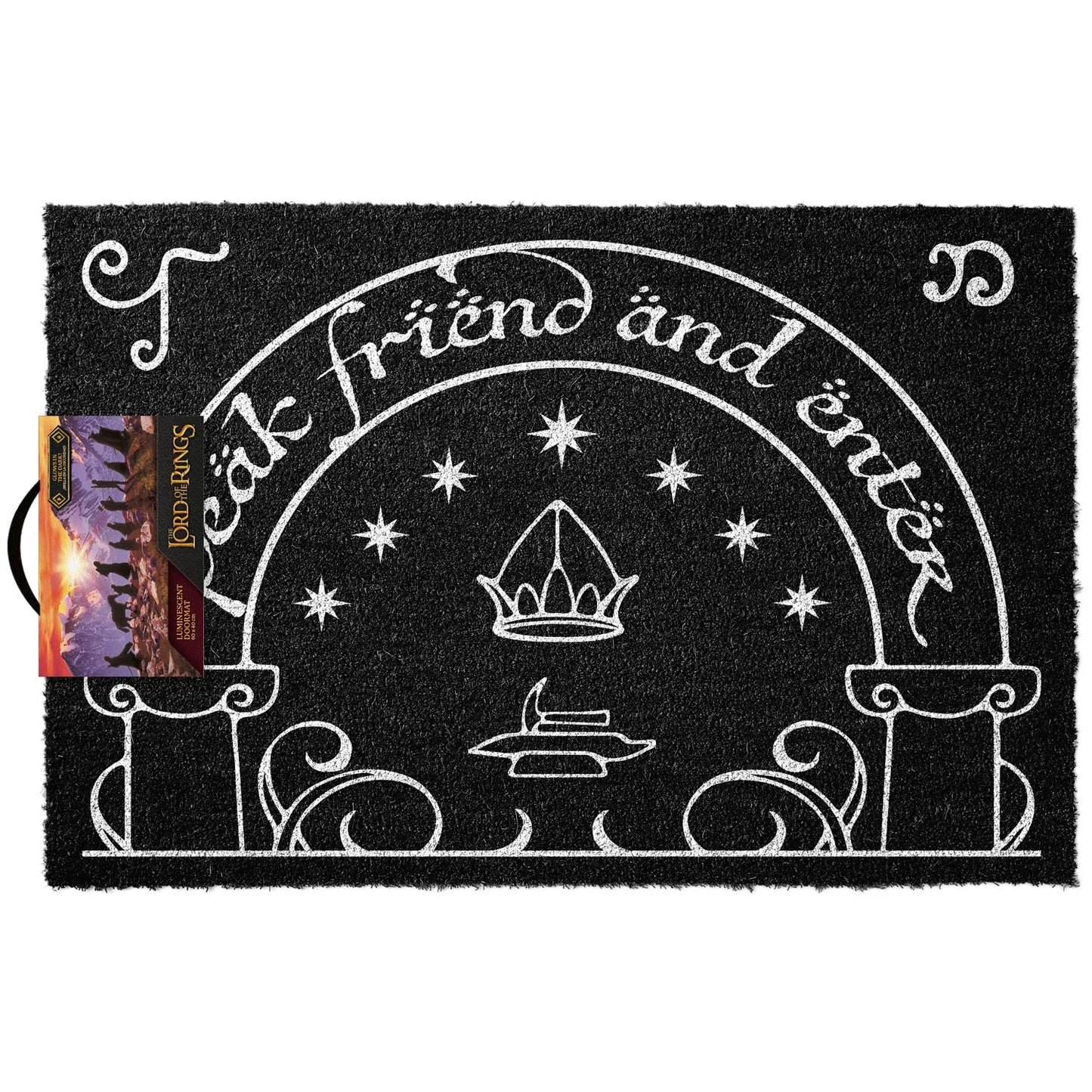 🌙✨ Paillasson Le Seigneur des Anneaux – Portes de Durin (Phosphorescent) – 60 x 40 cm 🧙♂️🚪