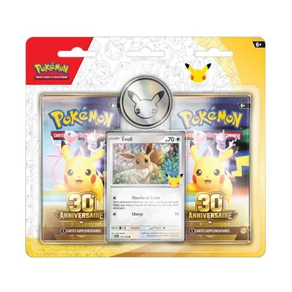 ⚡🦊 Pokémon – 30ème Anniversaire – 2 Pack Promo Évoli – FR 🦊⚡