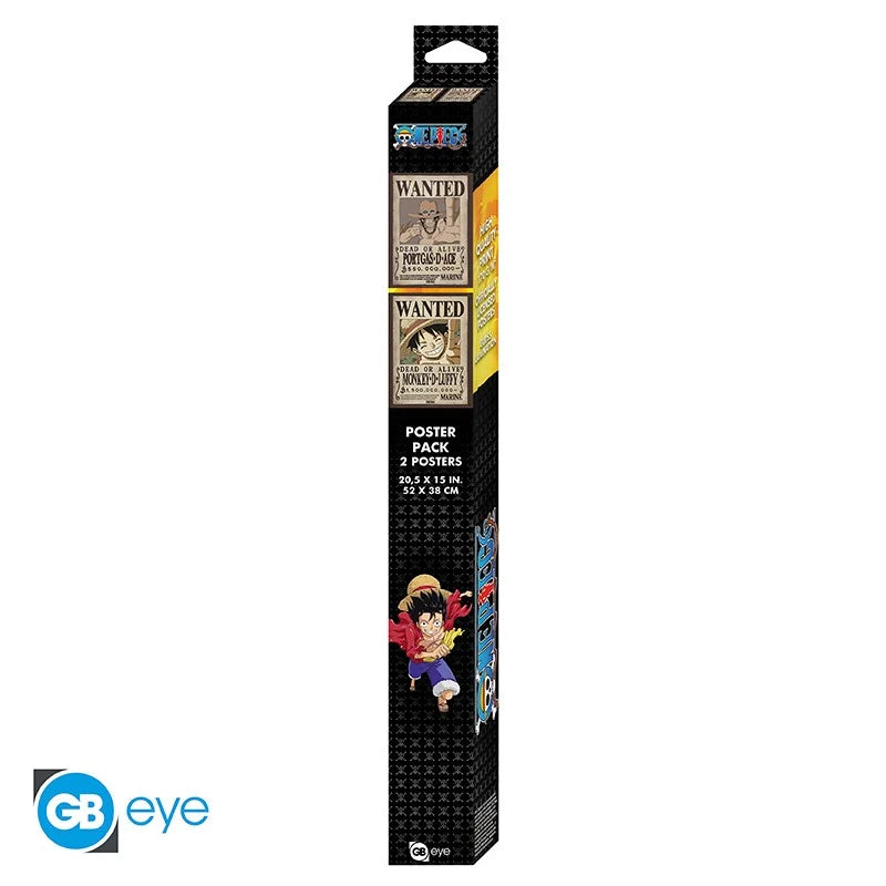 🏴☠️🔥 One Piece – Wanted Luffy & Ace – Nouvelles primes – Set de 2 posters 52 x 38 cm 🔥👒