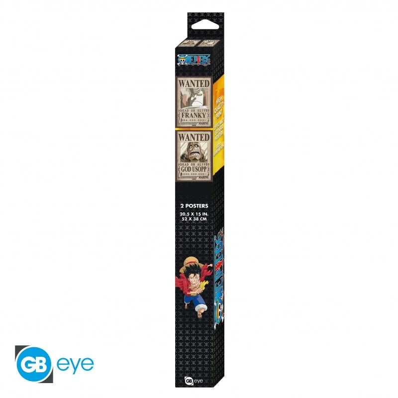 🗞️🏴☠️ One Piece – Wanted Usopp & Franky – Nouvelles primes – Set de 2 posters 52 x 38 cm 🏴☠️⚙️