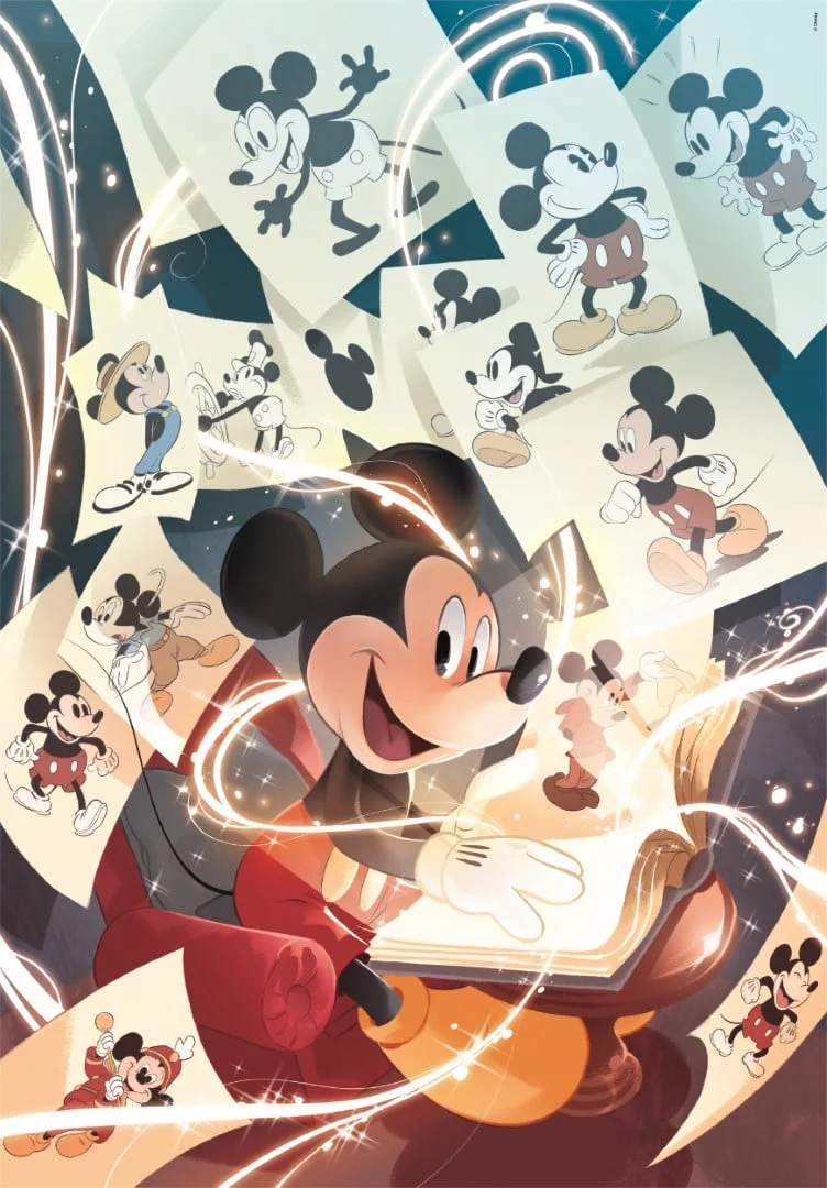 Puzzle Disney – Mickey Mouse – 1000 pièces – Clementoni. Une fresque animée retraçant l’évolution de Mickey à travers les âges. Un puzzle collector pour tous les fans de Disney