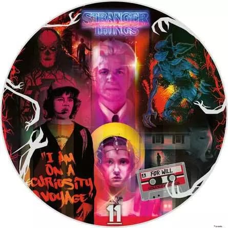 Puzzle Stranger Things – 500 pièces – Format rond 52 cm – Montage visuel regroupant Eleven, Will, Vecna, Demogorgon et éléments emblématiques de la série. Puzzle collector sous licence officielle.