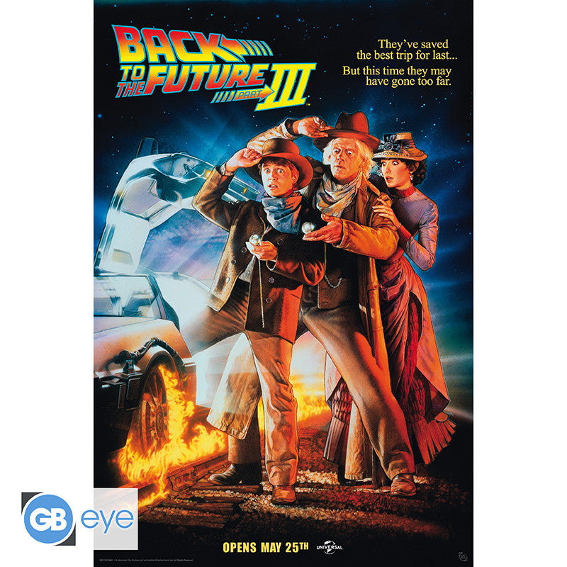 ⏰🚂 Retour vers le Futur III – Affiche du Film – Poster 91 x 61 cm 🤠🔥