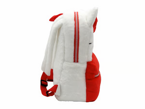 Sac à dos Hello Kitty – Fourrure blanche – 30 x 22 cm – Sanrio. Design peluche avec nœud rose, visage brodé et finitions kawaii. Un accessoire tendre et pratique pour les fans de Hello Kitty.