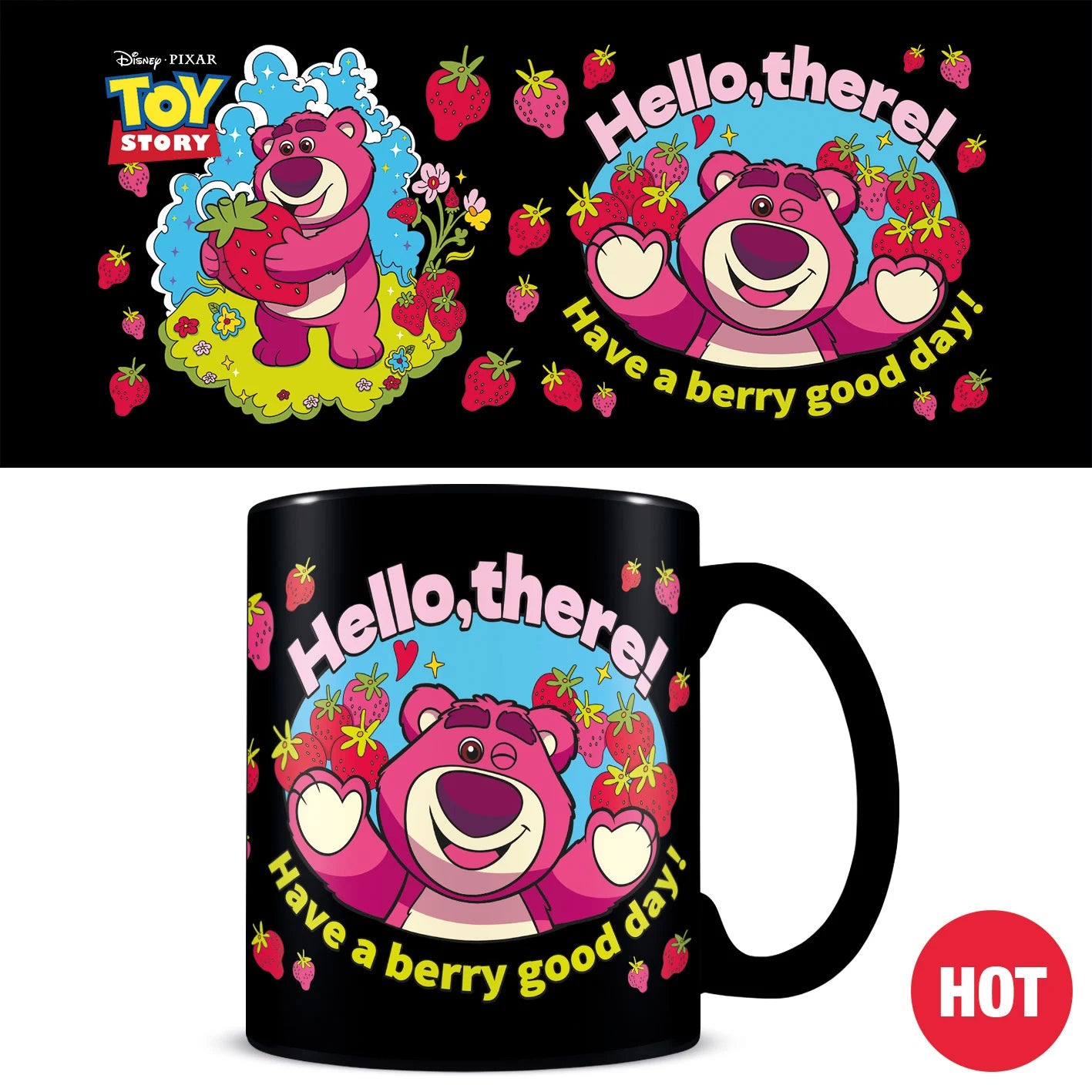 🧸🍓 TOY STORY – Lotso – Mug thermoréactif 315 ml 🍓🧸