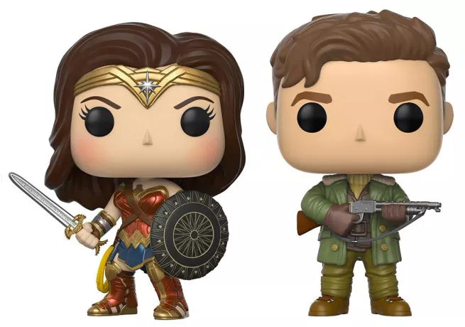 ⚔️🛡️ Funko Pop! Heroes – Wonder Woman & Steve Trevor – 2-Pack (Pack de 2) – Wonder Woman –🛡️⚔️