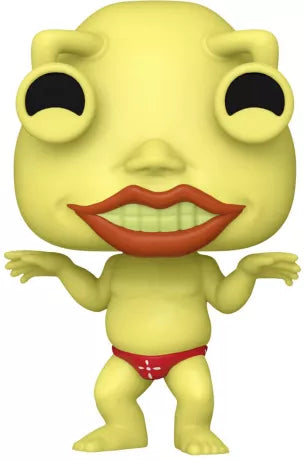 Funko Pop! Yu-Gi-Oh! â Ojama Yellow (Ojama Jaune) (N°1600). Figurine dĂ©calĂ©e avec corps jaune, grands yeux et slip rouge Ă pois blancs. Une piĂšce culte et humoristique pour les fans de Yu-Gi-Oh!.