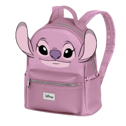 "Sac à Dos Disney Stitch Angel – Un design adorable et pratique avec le visage d'Angel, la compagne de Stitch, sur un fond rose pastel. Parfait pour ajouter une touche de magie Disney à votre quotidien !"

